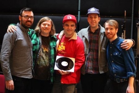 FUTURE ISLANDS record the track "The Chase," direct To Vinyl at ABBEY ROAD STUDIOS