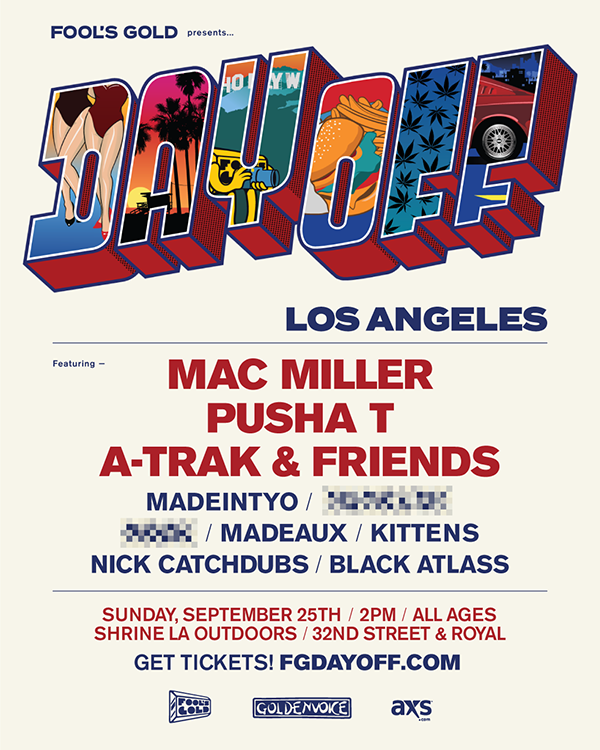 Fool's Gold announces Day Off Los Angeles featuring Mac Miller, Pusha T and more