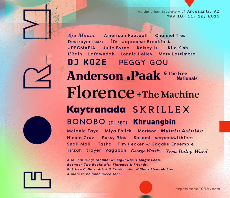 FORM Arcosanti, has announced it's 2019 lineup