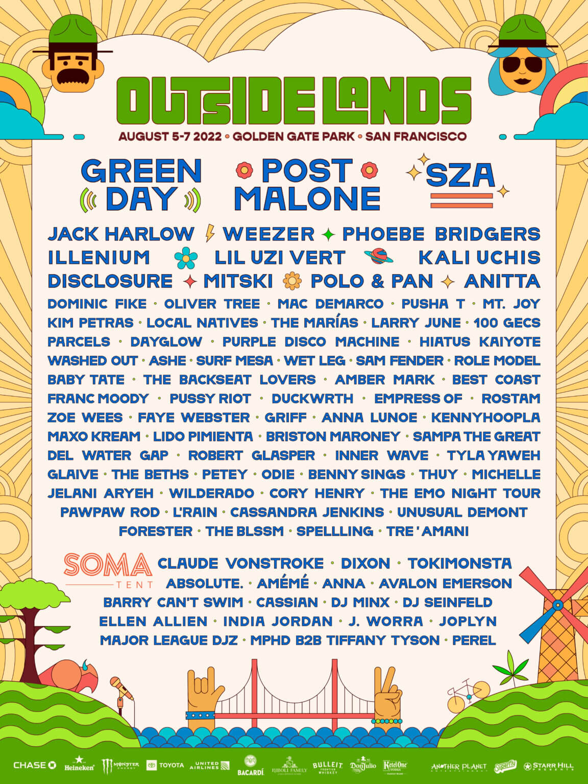 Outside Lands has announced their 2022 festival lineup. Headliners include SZA, Weezer, Phoebe Bridgers, Disclosure, Mitski and more