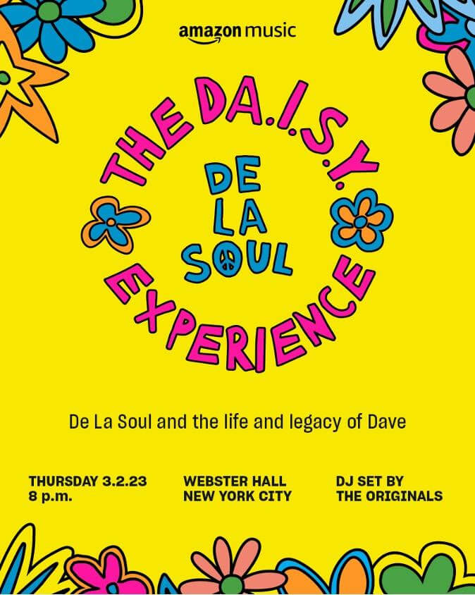 De La Soul announced The DA.I.S.Y. Experience at Webster Hall in New York City on March 2. The event honors David “Trugoy The Dove” Jolicoeur