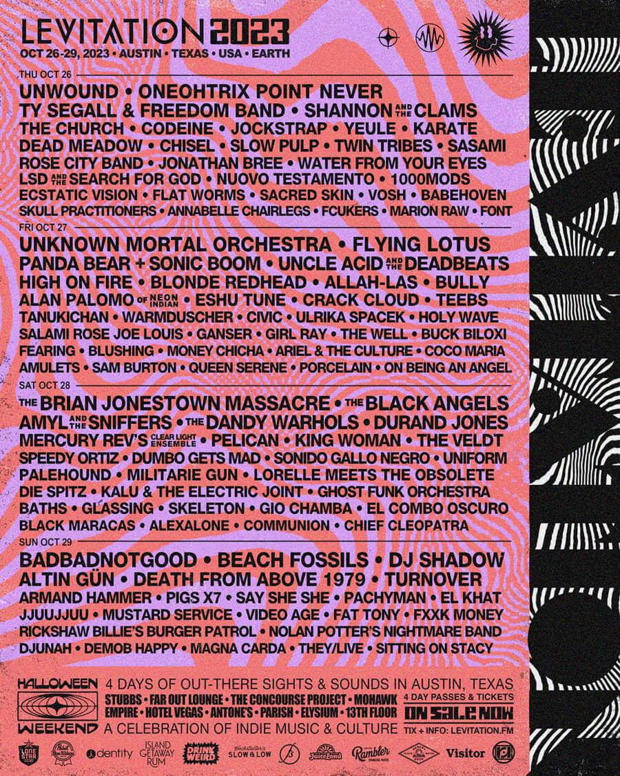 LEVITATION 2023 Announces Lineup Additions: DJ Shadow, King Woman, Pelican, Sasami, Uniform & More - Just 2 Months Away in Austin, TX