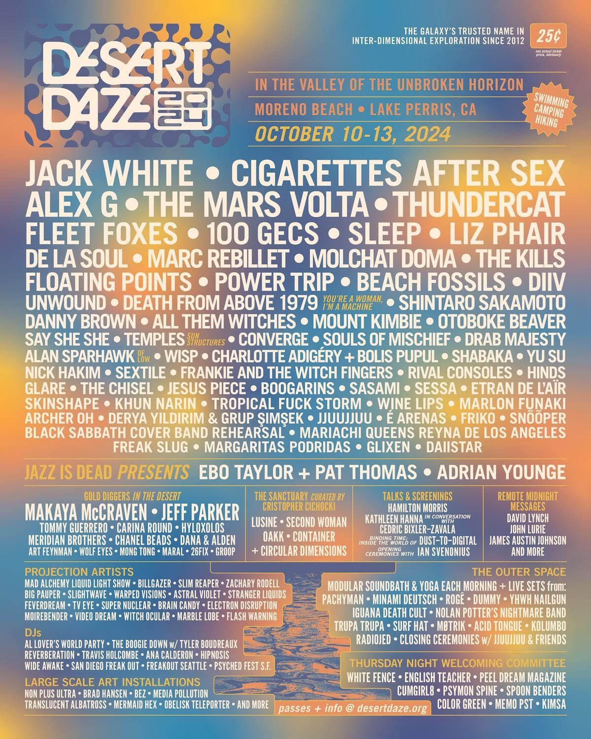 Desert Daze Announces 2024 Lineup ft Jack White, Cigarettes After Sex, Alex G, The Mars Volta, Liz Phair & Much More