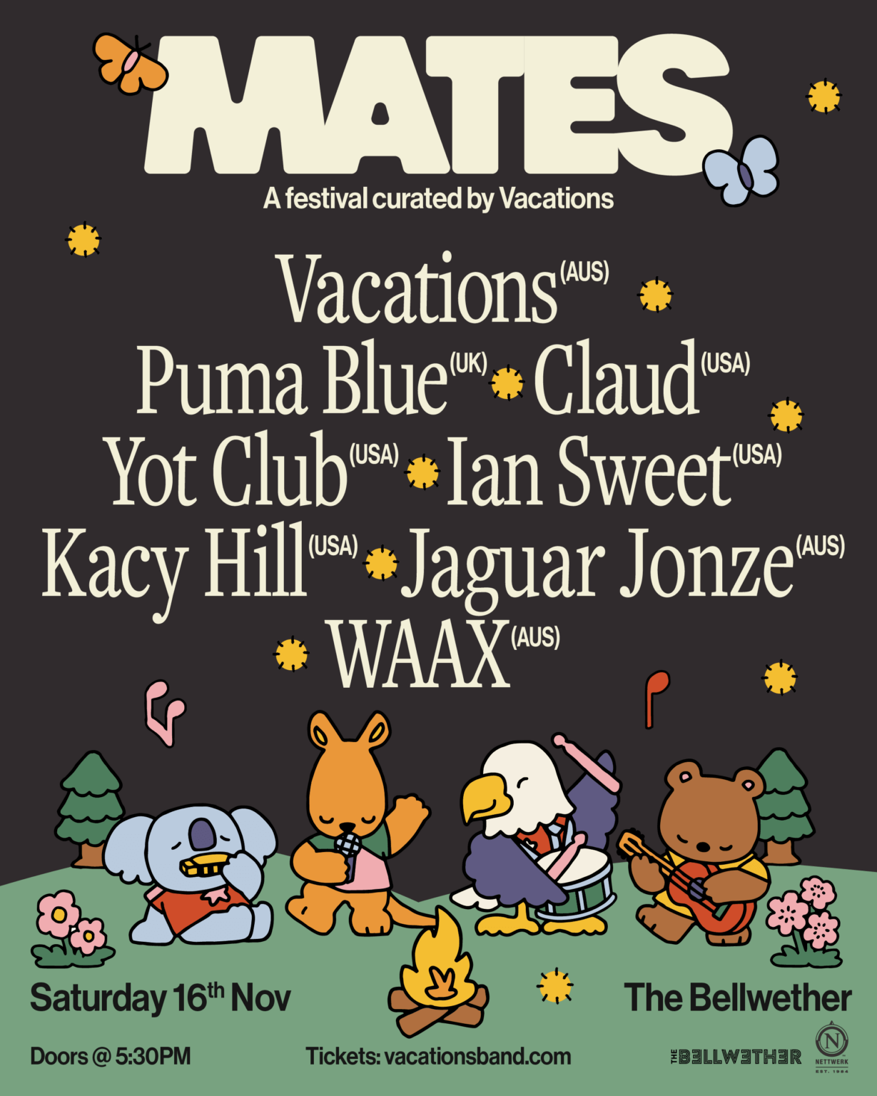 Vacations Announces MATES FESTIVAL in LA on November 16th Feat. Puma Blue, Claud, Yot Club, Ian Sweet, Kacy Hill & more