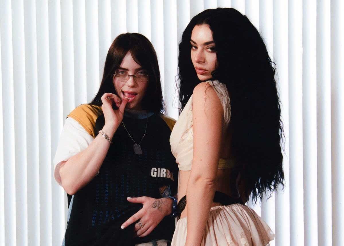 Billie Eilish collaborates with Charli xcx on "Guess featuring Billie Eilish." The track is now out via Darkroom and DSPs