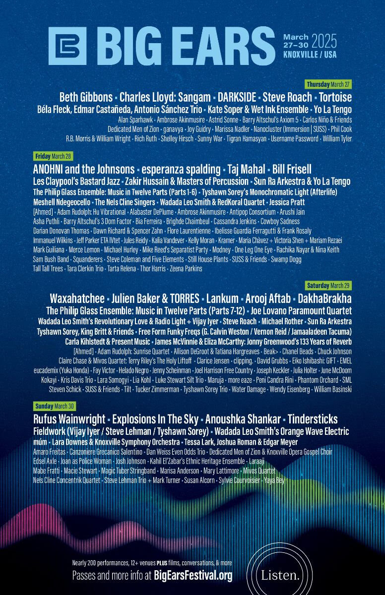 Big Ears 2025 announces full schedule. Artists playing include Alan Sparhawk, Beth Gibbons, Lankum, Tucker Zimmeman, Julia Holter and more