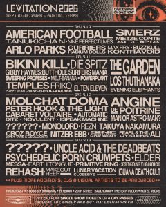 LEVITATION 2026 Announces Lineup: Bikini Kill, American Football, Peter Hook, Smerz, The Garden, Arlo Parks, Angine de Poitrine